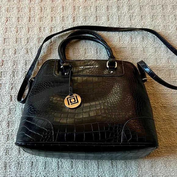 NWOT - Liz Claiborne Domed Satchel with Black Crocodile Pattern - Picture 1 of 8